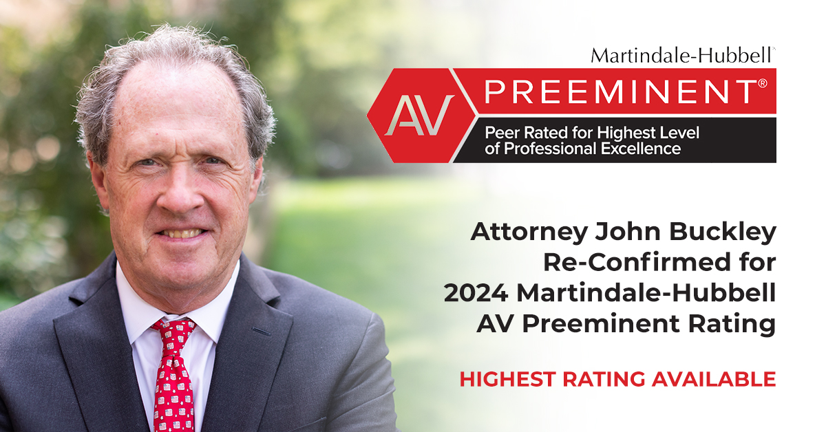 Attorney John Buckley Maintains the Highest Possible Rating From Martindale-Hubbell® for 2024