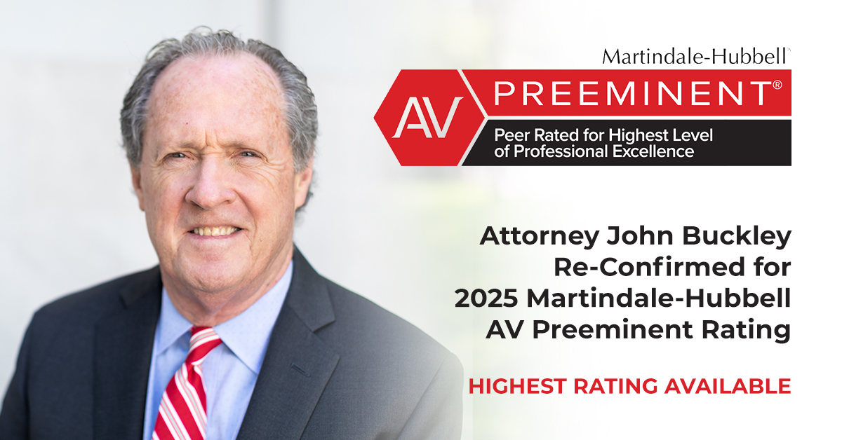 Attorney John Buckley Maintains the Highest Possible Rating From Martindale-Hubbell® for 2025