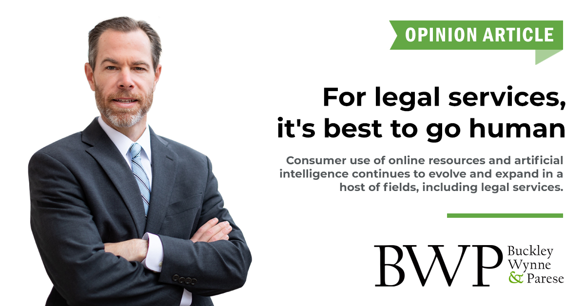 Today's Business: For legal services, it's best to go human