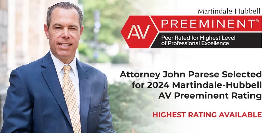 Attorney John Parese Maintains the Highest Possible Rating From Martindale-Hubbell® for 2024