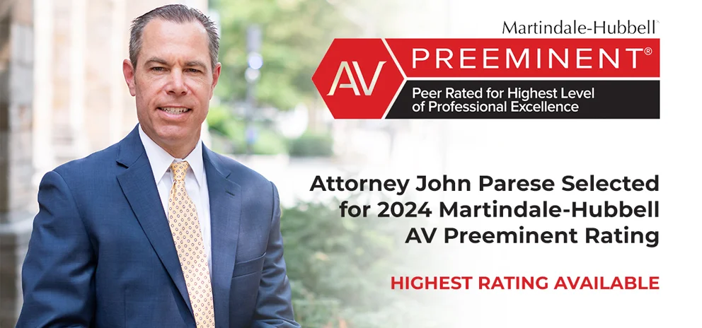 Attorney John Parese Maintains the Highest Possible Rating From Martindale-Hubbell® for 2024