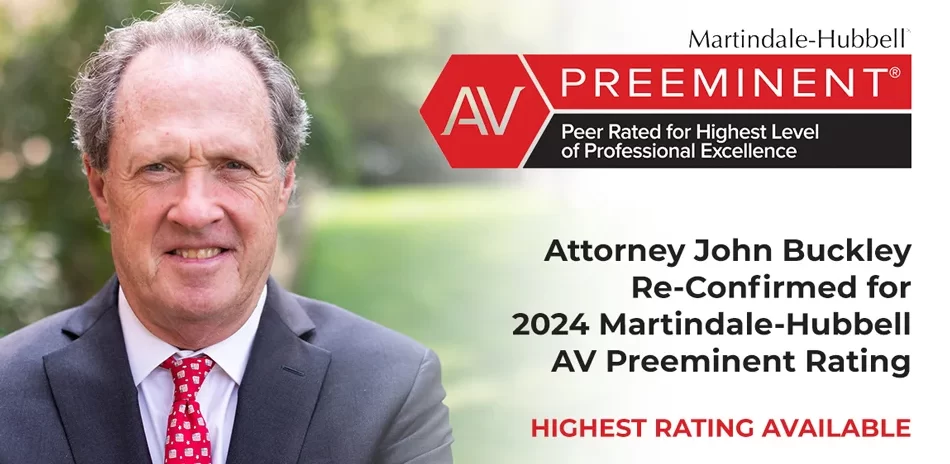 Attorney John Buckley Maintains the Highest Possible Rating From Martindale-Hubbell® for 2024