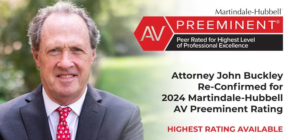 Attorney John Buckley Maintains the Highest Possible Rating From Martindale-Hubbell® for 2024