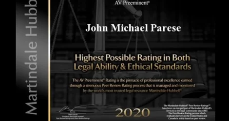 John M. Parese Achieves 2020 AV Preeminent Rating®