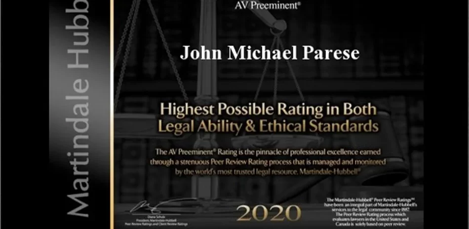 John M. Parese Achieves 2020 AV Preeminent Rating®