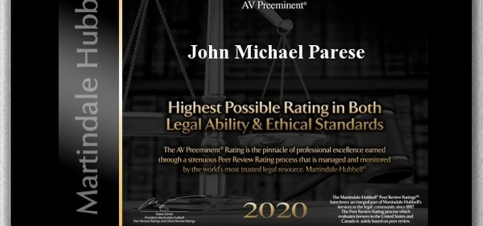 John M. Parese Achieves 2020 AV Preeminent Rating®